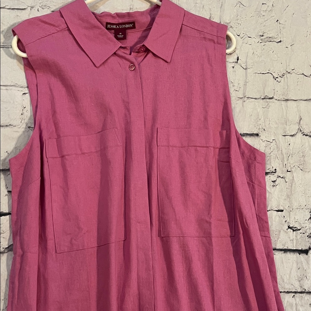 Jessica London Women's Button Down Pink Shirt